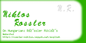 miklos rossler business card